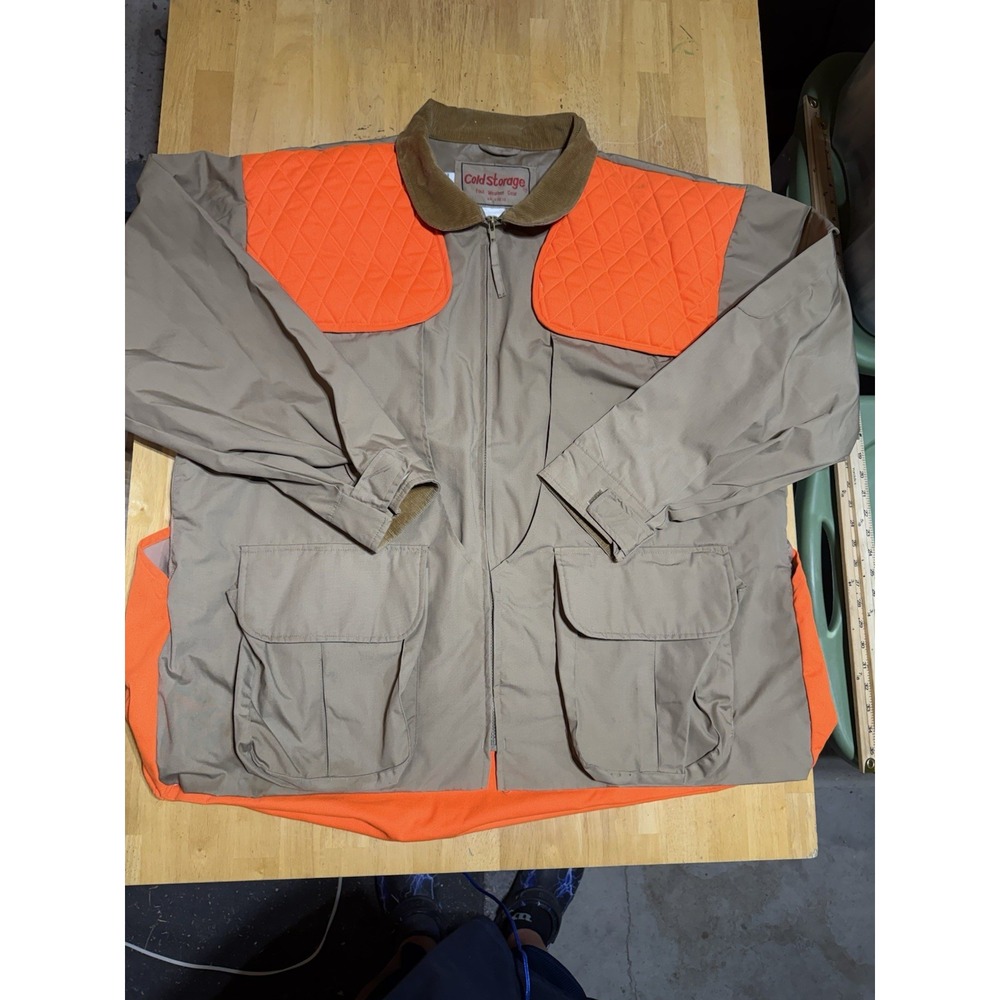 Vintage Cold Storage Foul Weather Gear 2XL Hunting Jacket Blaze Orange Game Bag